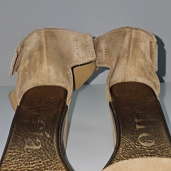 Pedro Garcia Fidelia Platform Wedge Sandal Womens EU 38.5 Brown Brass Suede - Picture 9 of 14